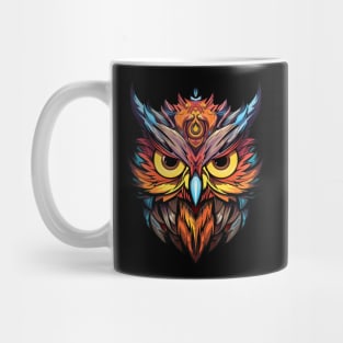 Colorful Owl Starring into the Abyss Mug